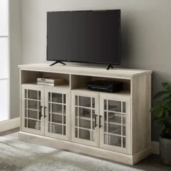 Kirkland's Home Tv Stands & Media Consoles-White Oak Glass Door Tv Stand, 58 In.