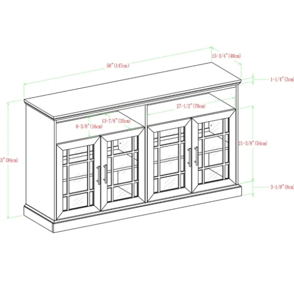 Kirkland's Home Tv Stands & Media Consoles-White Oak Glass Door Tv Stand, 58 In.