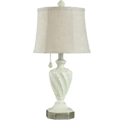 Kirkland's Home Table Lamps-White Resin Swirl Table Lamp