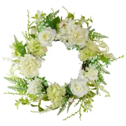 Kirkland's Home Wreaths-White Roses And Geraniums Wreath