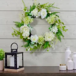 Kirkland's Home Wreaths-White Roses And Geraniums Wreath