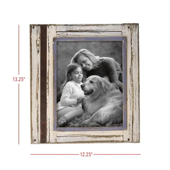 Kirkland's Home Picture Frames-White Rustic Wooden Photo Frame, 8X10