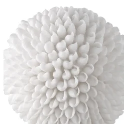 Kirkland's Home Statues & Figurines-White Sea Shell Sphere Crystal Base Statue