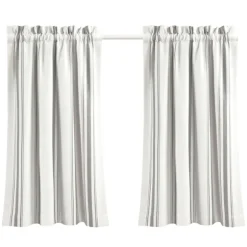 Kirkland's Home Curtains & Drapes-White Stripe Cafe Curtain Panel Set, 36 In.