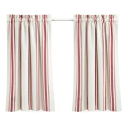 Kirkland's Home Curtains & Drapes-White Stripe Cafe Curtain Panel Set, 36 In.