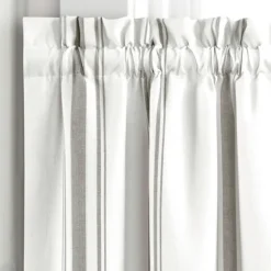 Kirkland's Home Curtains & Drapes-White Stripe Cafe Curtain Panel Set, 24 In.