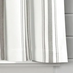 Kirkland's Home Curtains & Drapes-White Stripe Cafe Curtain Panel Set, 24 In.