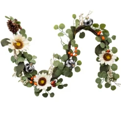 Kirkland's Home Wreaths-White Sunflower Garland