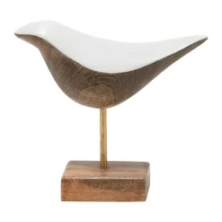 Kirkland's Home Statues & Figurines-White Swoop Mango Wood Bird Sculpture