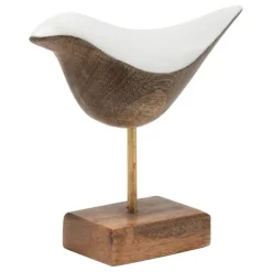 Kirkland's Home Statues & Figurines-White Swoop Mango Wood Bird Sculpture