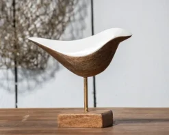 Kirkland's Home Statues & Figurines-White Swoop Mango Wood Bird Sculpture