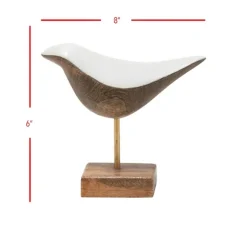 Kirkland's Home Statues & Figurines-White Swoop Mango Wood Bird Sculpture