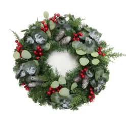 Kirkland's Home Wreaths-White Tip Pinecone And Eucalyptus Wreath