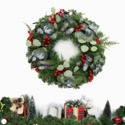 Kirkland's Home Wreaths-White Tip Pinecone And Eucalyptus Wreath