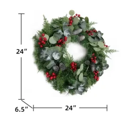 Kirkland's Home Wreaths-White Tip Pinecone And Eucalyptus Wreath