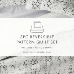 Kirkland's Home Quilts-White Trellis Reversible 2-Pc. Twin Quilt Set