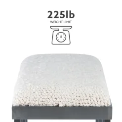 Kirkland's Home Benches & Ottomans-White Upholstered Seat And Blue Wood Bench