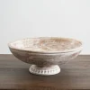 Kirkland's Home Decorative Bowls & Jars-White Washed Mango Wood Pedestal Bowl, 12 In.