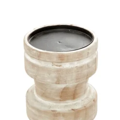 Kirkland's Home Candle Holders-White Washed Wood Column Candle Holders, Set Of 3