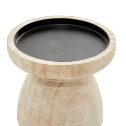 Kirkland's Home Candle Holders-White Washed Wood Cone Candle Holders, Set Of 3