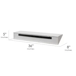 Kirkland's Home Shelves-White Wedge Wood Large Floating Shelf