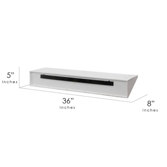 Kirkland's Home Shelves-White Wedge Wood Large Floating Shelf