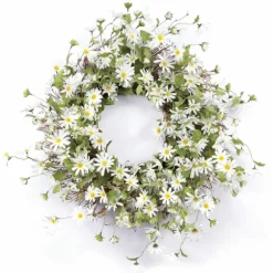 Kirkland's Home Wreaths-White Wild Daisies Wreath