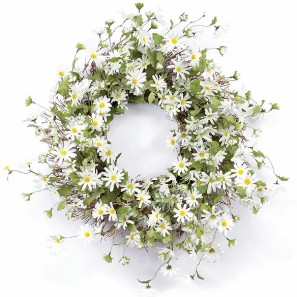 Kirkland's Home Wreaths-White Wild Daisies Wreath