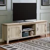 Kirkland's Home Tv Stands & Media Consoles-White Wood Grooved Door Tv Stand