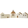 Kirkland's Home Statues & Figurines-White Wood House Figurines, Set Of 3