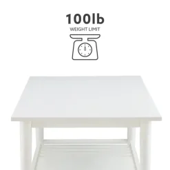 Kirkland's Home Coffee Tables-White Wood Midcentury Coffee Table