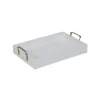 Kirkland's Home Decorative Trays-White Wood Tray With Gold Handles
