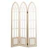 Kirkland's Home Decorative Accents-White Wood Windowpane 3-Panel Room Divider