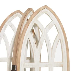 Kirkland's Home Decorative Accents-White Wood Windowpane 3-Panel Room Divider