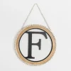 Kirkland's Home Monogram Wall Decor-Whitewash Bead Trim Monogram F Plaque