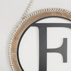 Kirkland's Home Monogram Wall Decor-Whitewash Bead Trim Monogram F Plaque