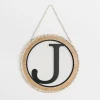 Kirkland's Home Monogram Wall Decor-Whitewash Bead Trim Monogram J Plaque