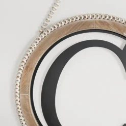 Kirkland's Home Monogram Wall Decor-Whitewash Bead Trim Monogram C Plaque