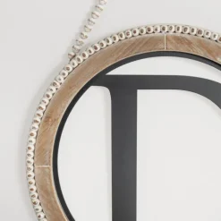 Kirkland's Home Monogram Wall Decor-Whitewash Bead Trim Monogram D Plaque