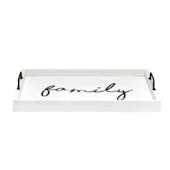 Kirkland's Home Decorative Trays-Whitewash Family Wooden Tray