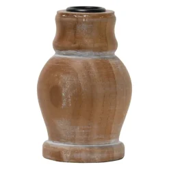 Kirkland's Home Candle Holders-Whitewashed Wood Taper Candle Holder, 5 In.