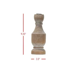 Kirkland's Home Candle Holders-Whitewashed Wood Taper Candle Holder, 9 In.
