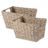 Kirkland's Home Baskets & Boxes-Whitewashed Woven Water Hyacinth Baskets, Set Of 2
