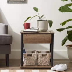 Kirkland's Home Baskets & Boxes-Whitewashed Woven Water Hyacinth Baskets, Set Of 2