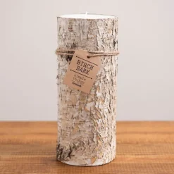 Kirkland's Home Candles-Wide Birch Bark Pillar Candle, 10 In.