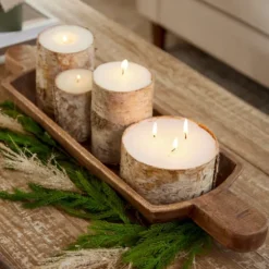 Kirkland's Home Candles-Wide Birch Bark Pillar Candle, 6 In.