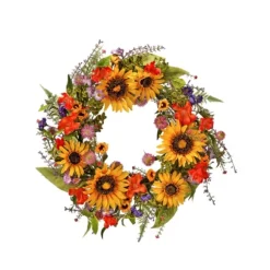 Kirkland's Home Wreaths-Wild Garden Sunflower Mix Wreath
