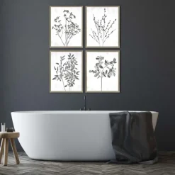 Kirkland's Home Framed Art-Wild Golden Floral 4-Pc. Framed Art Print Set