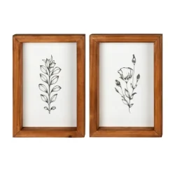 Kirkland's Home Framed Art-Wildflower Stems Framed Art Prints, Set Of 2