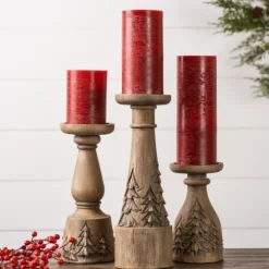 Kirkland's Home Candle Holders-Winter Forest Candle Holders, Set Of 3
